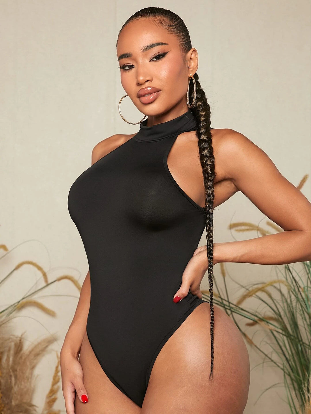 Sleeveless Halter Neck Bodysuit