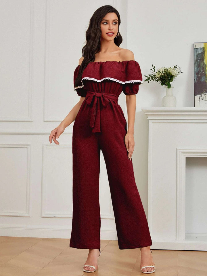 Short Sleeve Wide Length Jumpsuit