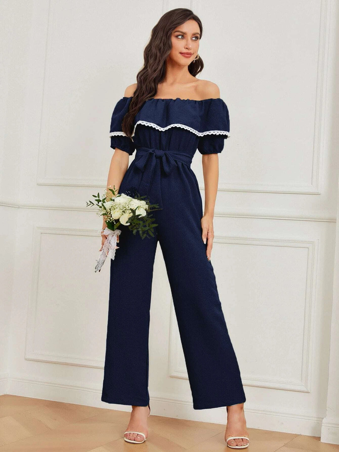 Short Sleeve Wide Length Jumpsuit