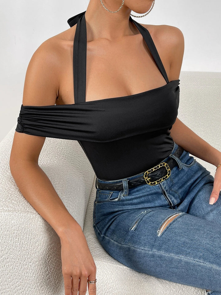 Solid Colored Halter Neck Bodysuit