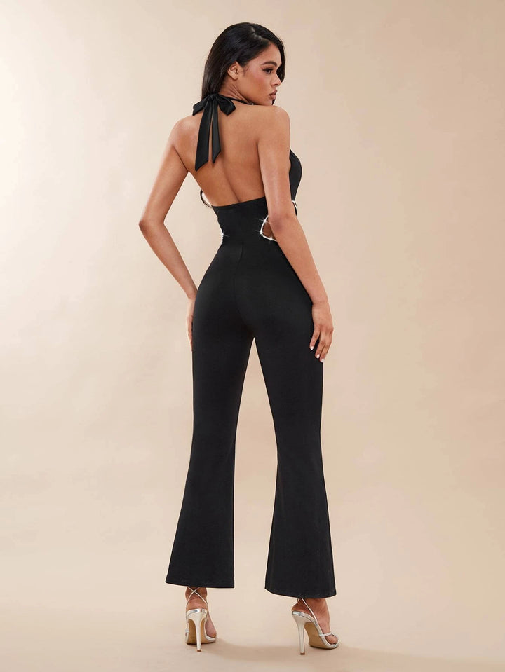 Deep V-neck Jumpsuit