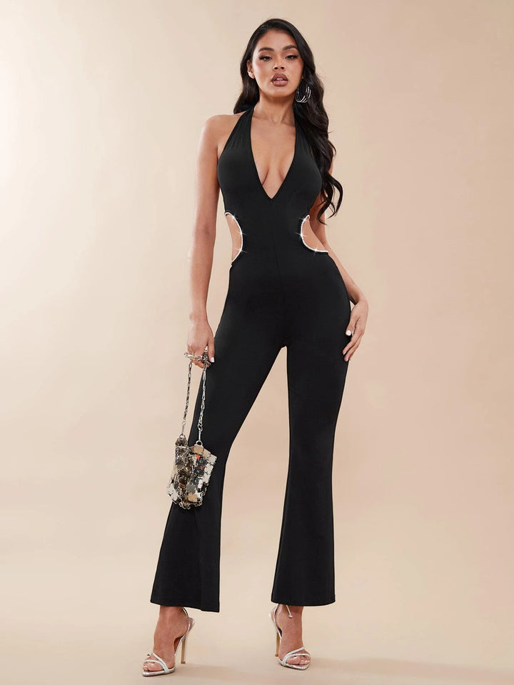 Deep V-neck Jumpsuit