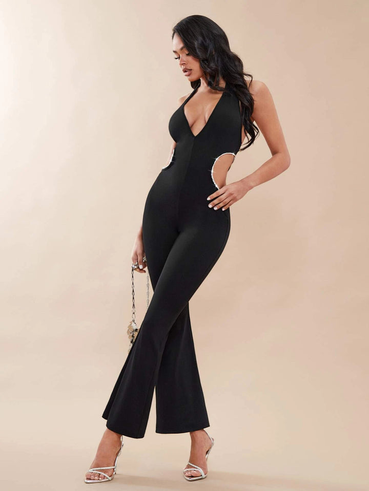 Deep V-neck Jumpsuit