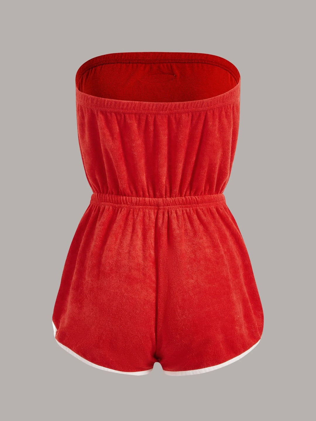 Letter Patched Drawstring Binding Tube Romper