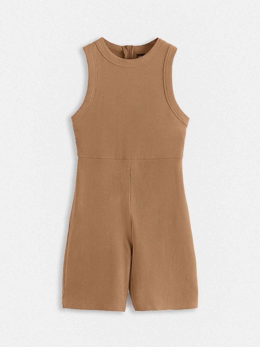 Ribbed Knit Unitard Romper