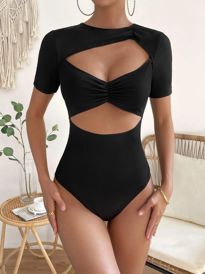 Cut Out Ruched Front Bodysuit