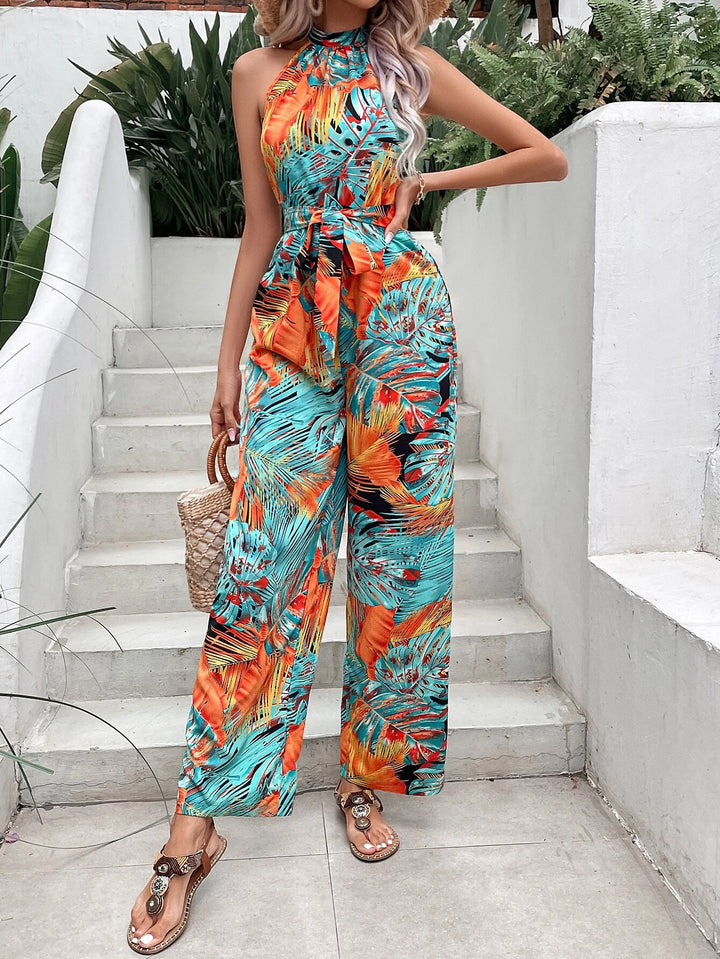 Belted Halter Jumpsuit