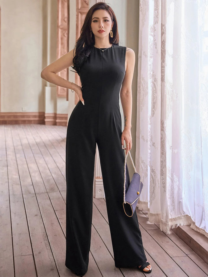 Solid Sleeveless Jumpsuit