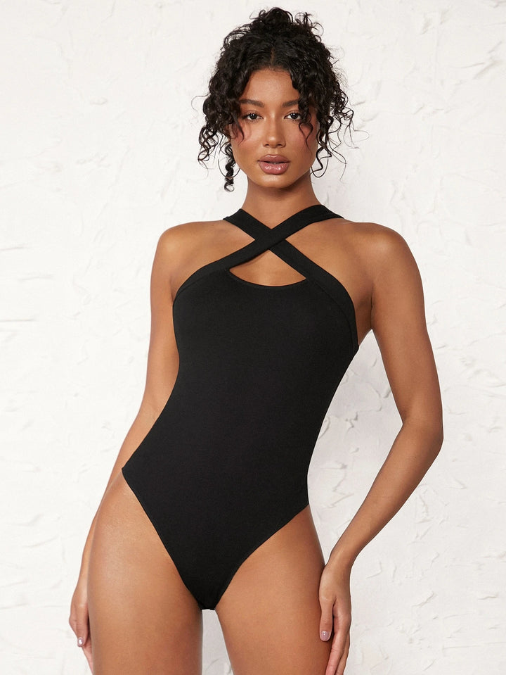 Sleeveless Crisscross Bodysuit