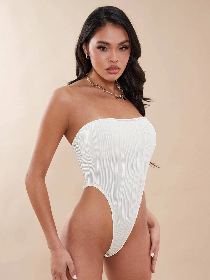 Solid Colored High Cut Tube Bodysuit