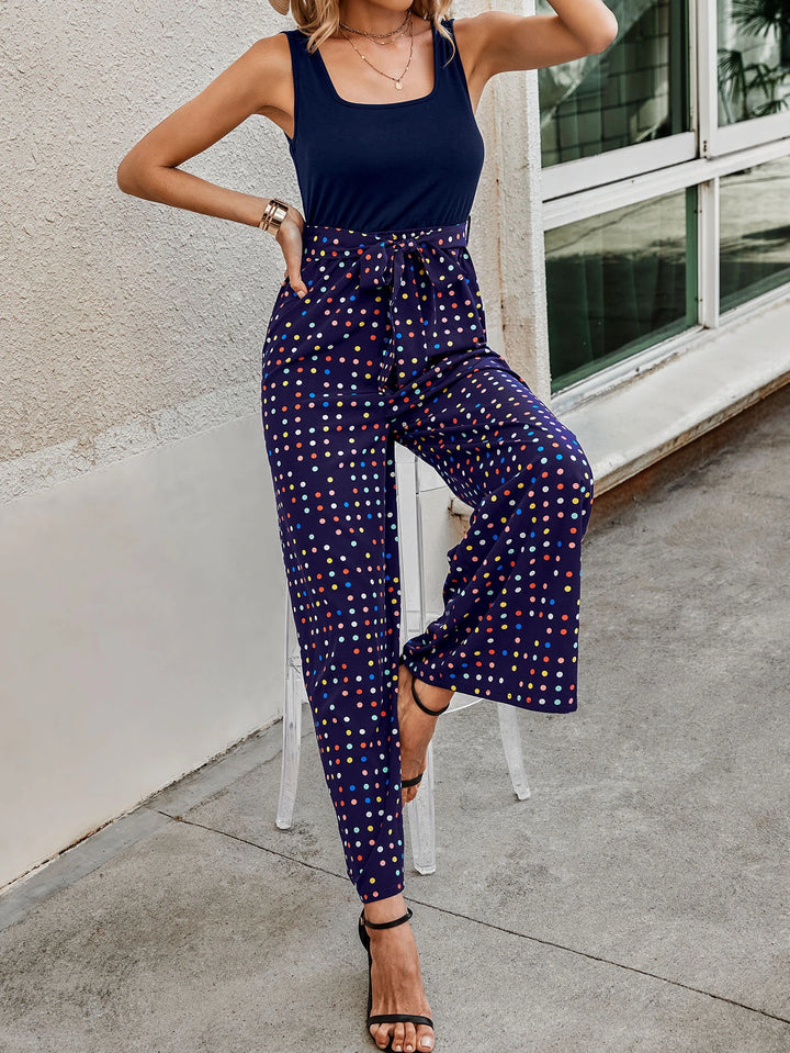 Polka Dot Wide Length Jumpsuit