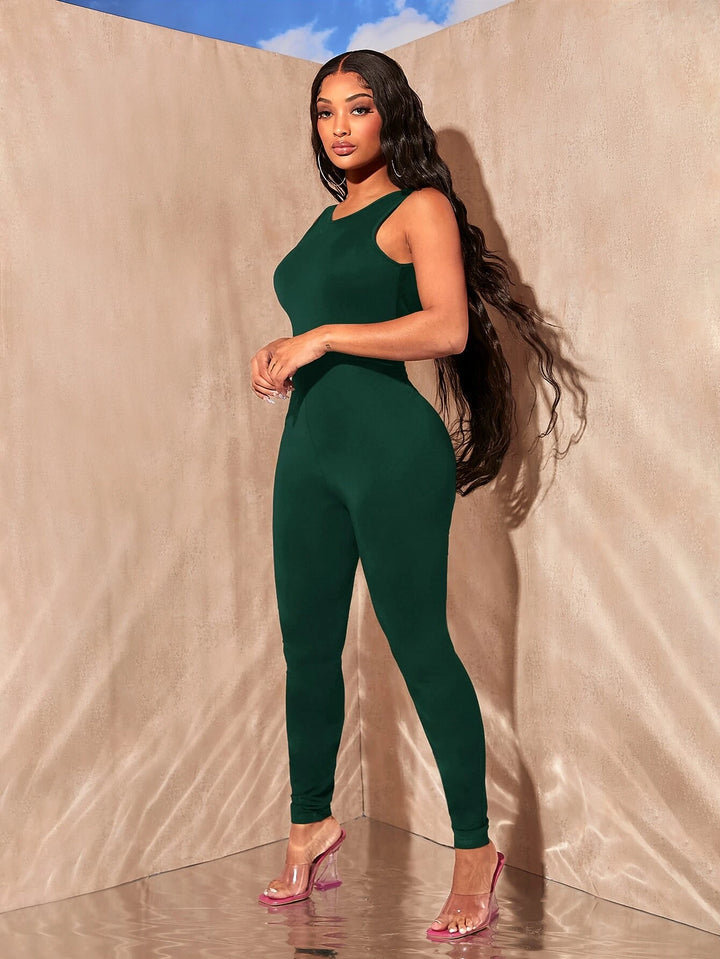 Round Neck Backless Jumpsuit