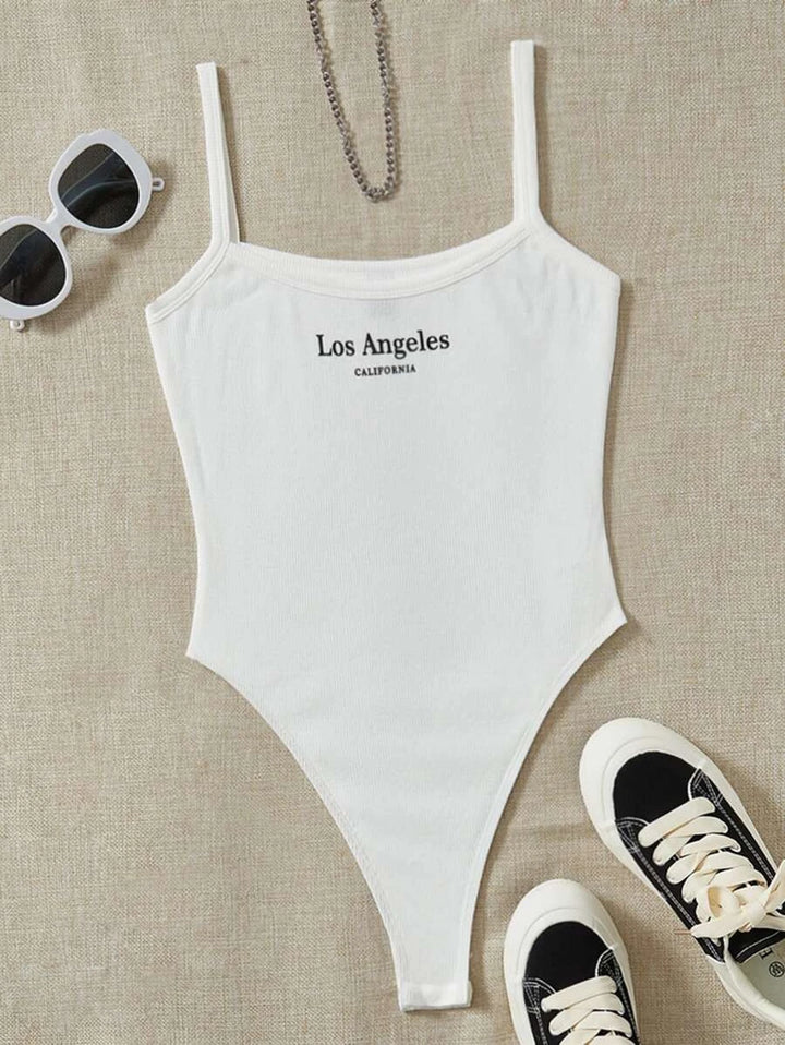 Letter Graphic Cami Bodysuit