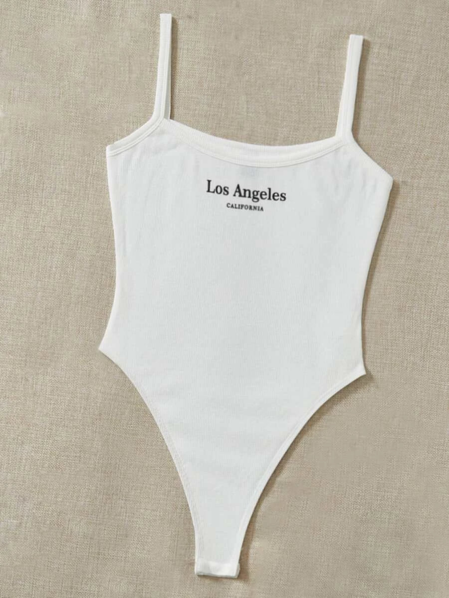 Letter Graphic Cami Bodysuit