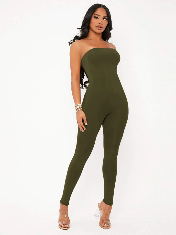 Sleeveless Tube Unitard Jumpsuit