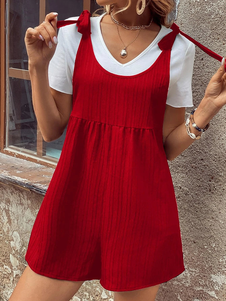 Tie Shoulder Romper Without Tee