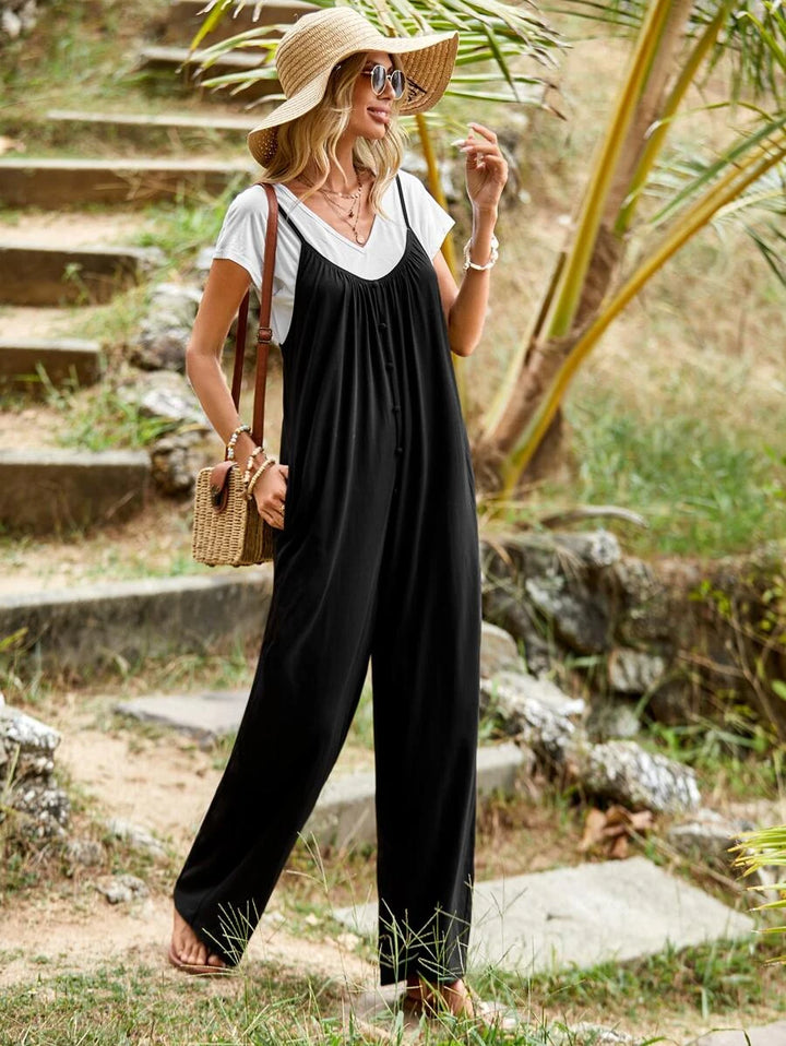 Hidden Pocket Cami Jumpsuit Without Tee