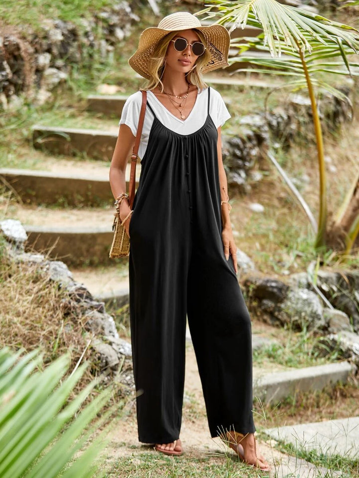 Hidden Pocket Cami Jumpsuit Without Tee