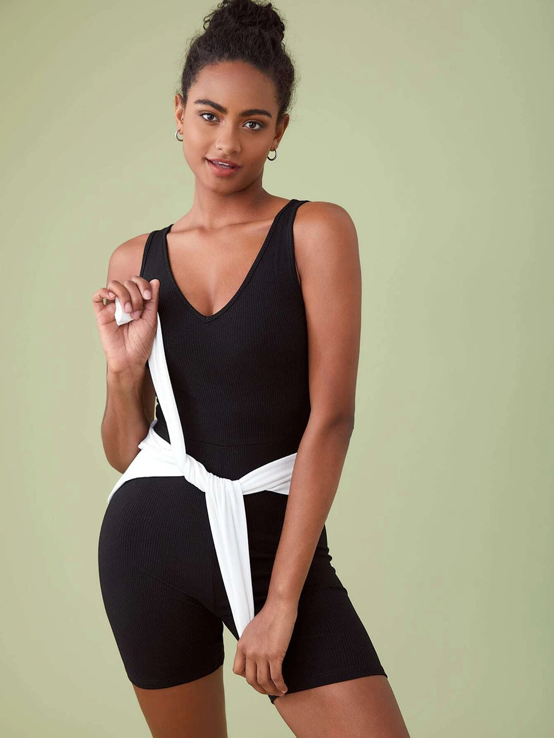 Cotton Made Plain Unitard Romper