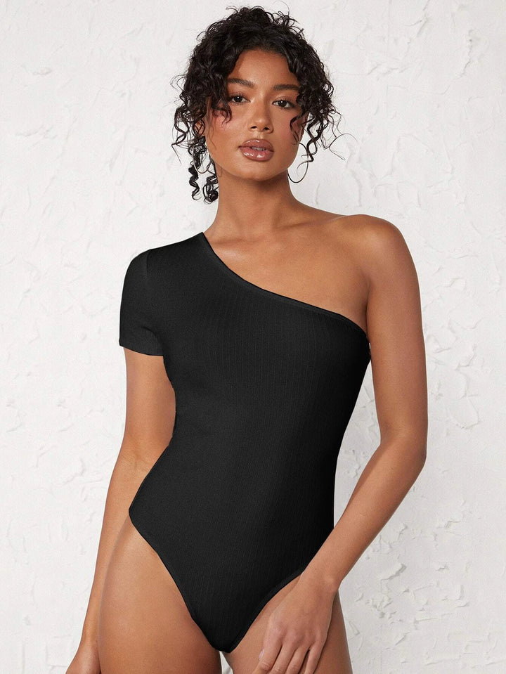 Casual Ribbed Knit Bodysuit