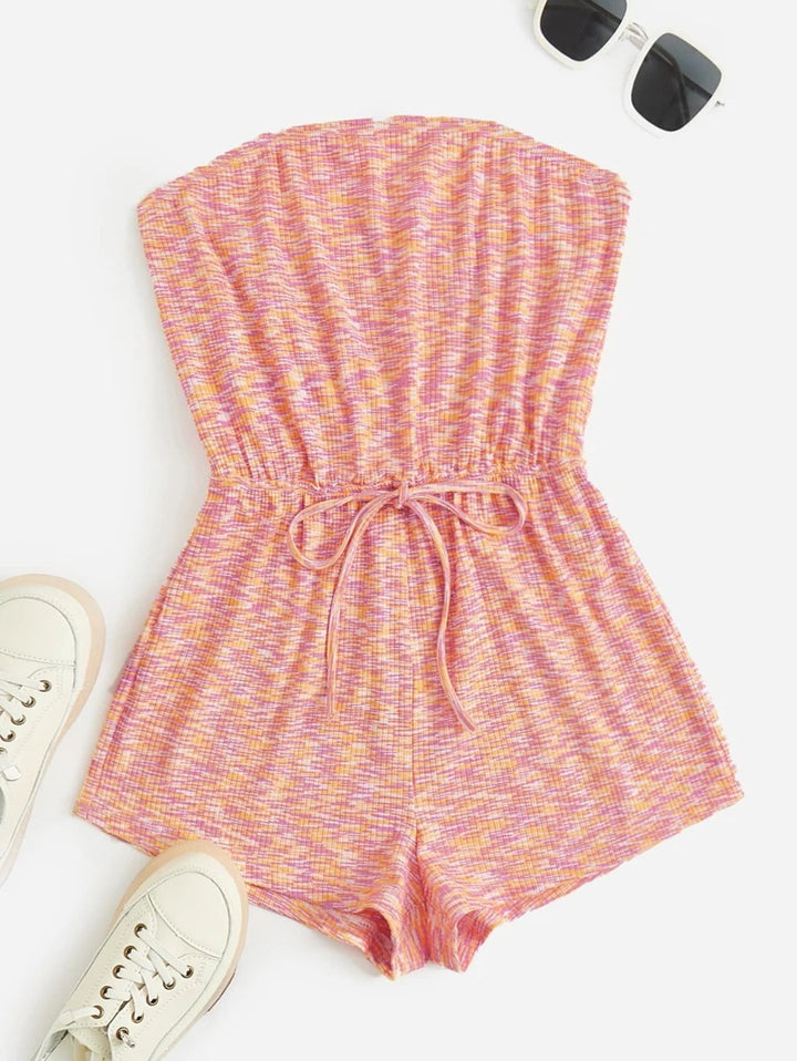 Space Dye Knot Front Tube Romper