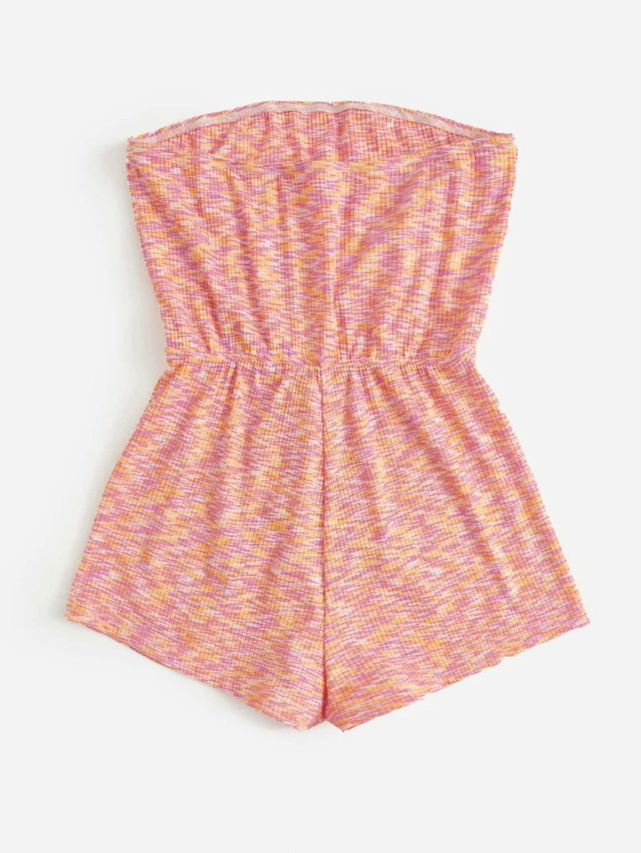 Space Dye Knot Front Tube Romper