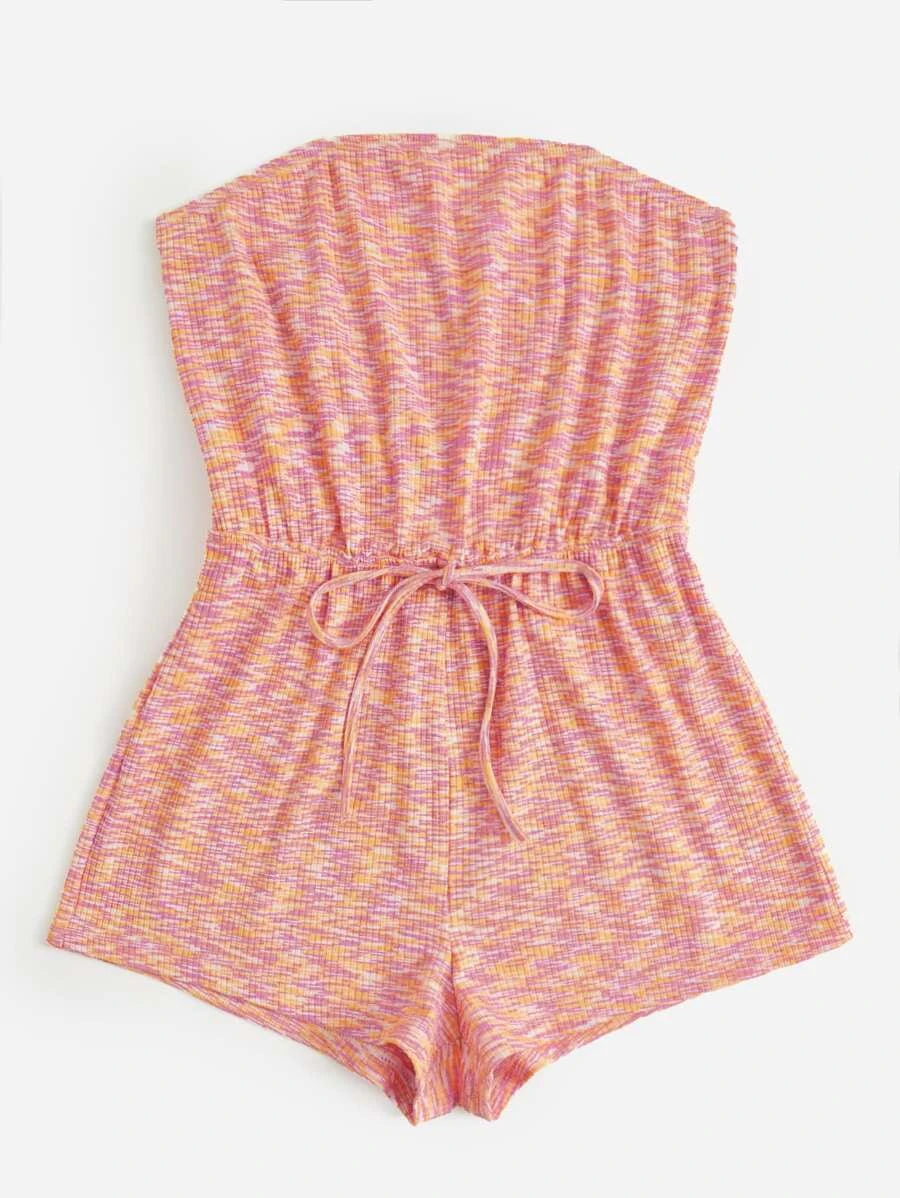 Space Dye Knot Front Tube Romper