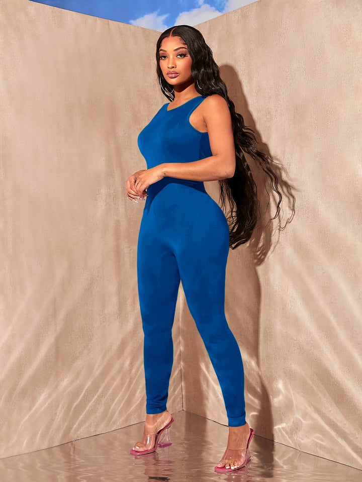 Round Neck Backless Jumpsuit