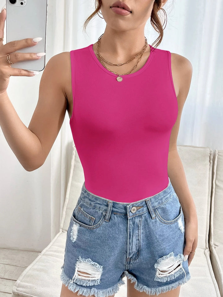 Solid Colored Slim Fit Tank Bodysuit