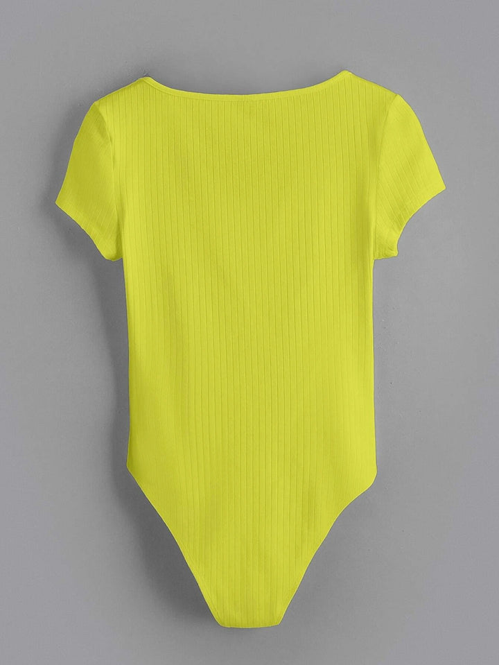 Neck Ribbed Bodysuit