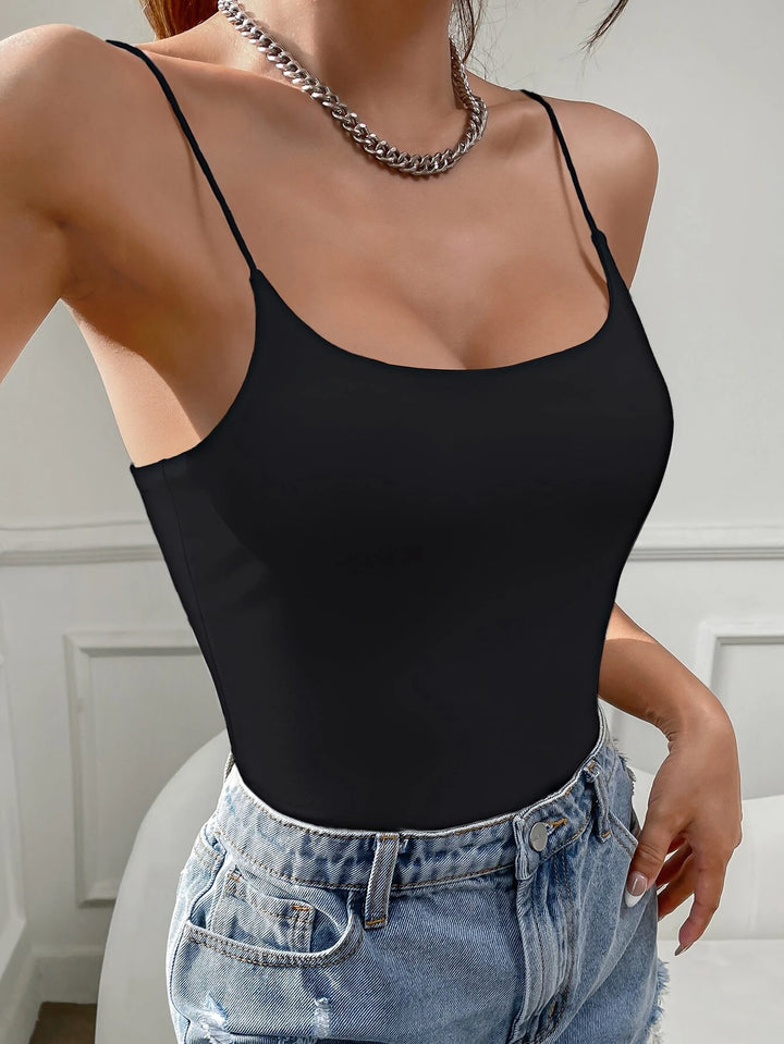 Sleeveless Solid Cami Bodysuit