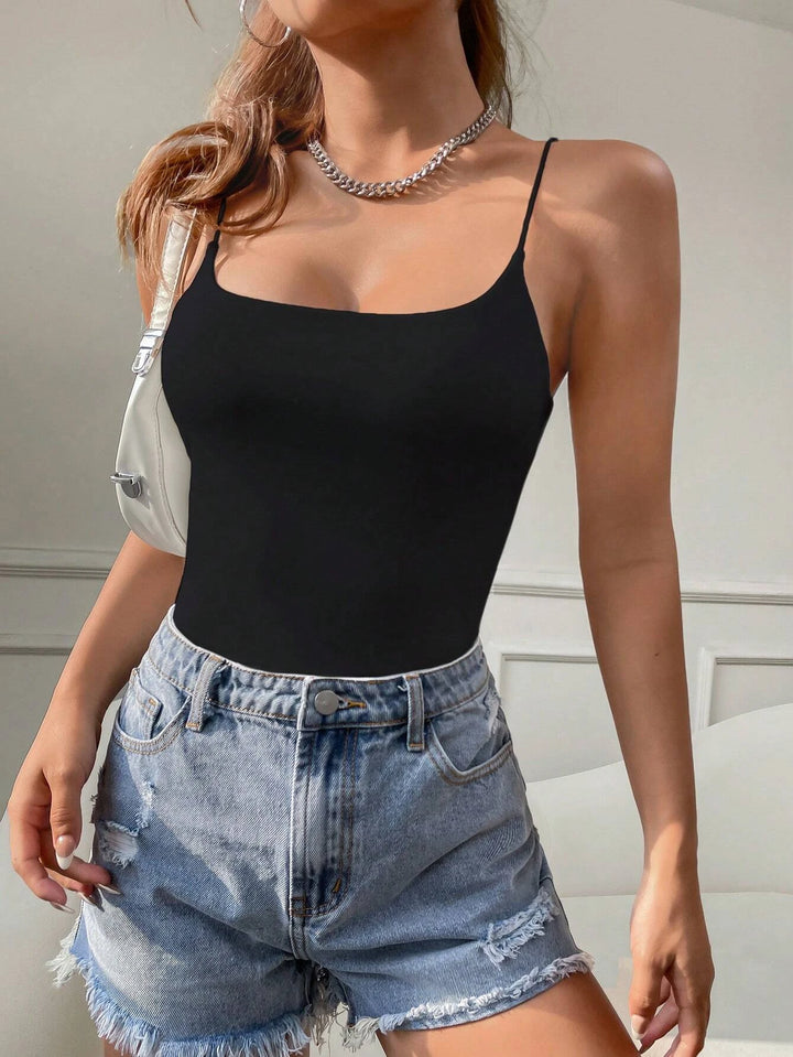 Sleeveless Solid Cami Bodysuit