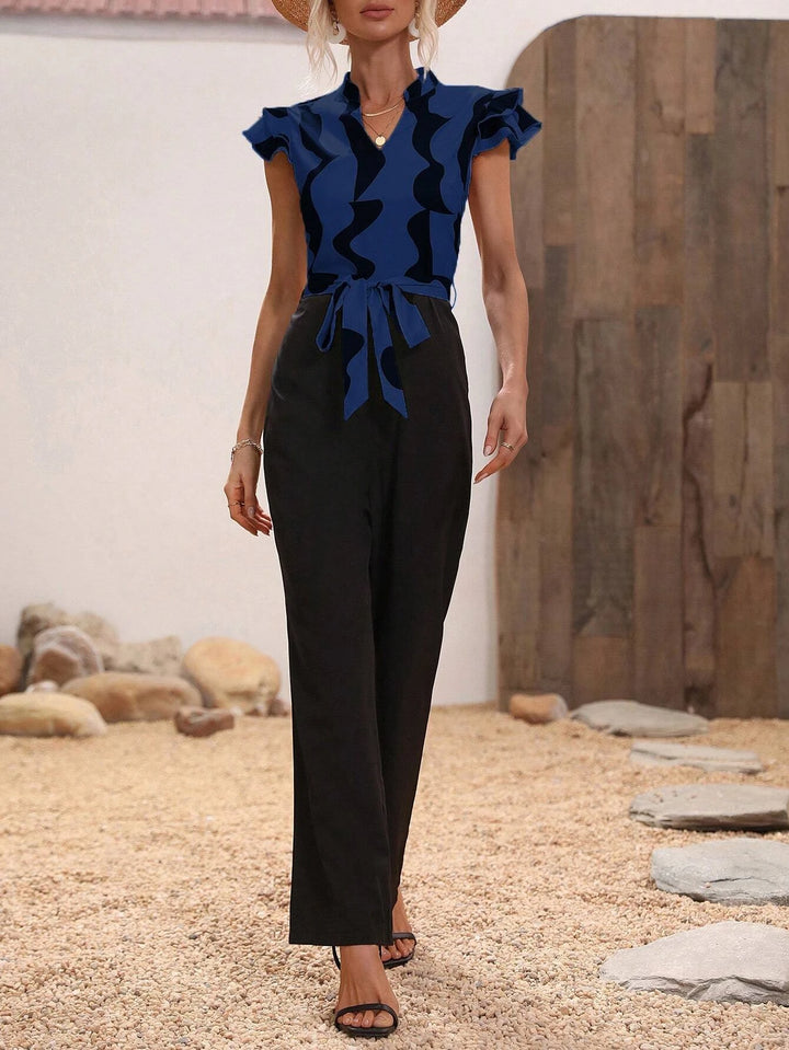 Butterfly Sleeve Belted Jumpsuit