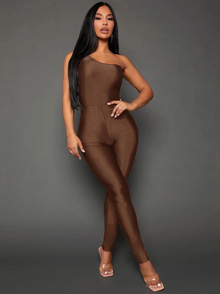 Solid Colored Unitard Jumpsuit