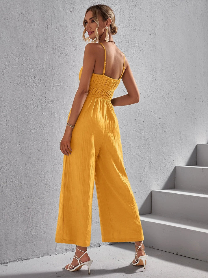 Solid Colored Cami Jumpsuit