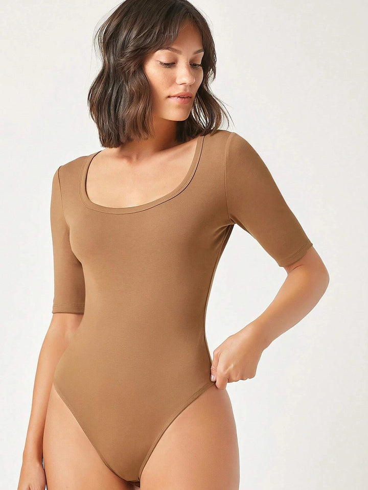 Cotton Solid Color Form Fitted Bodysuit