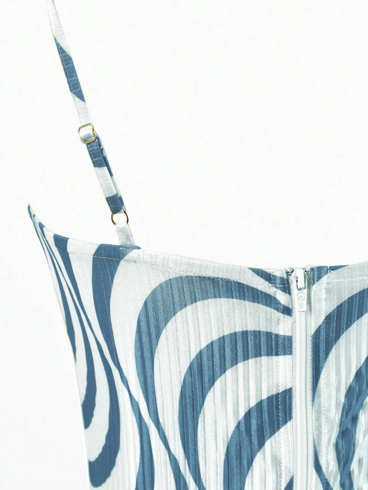 Striped Printed Cami Jumpsuit