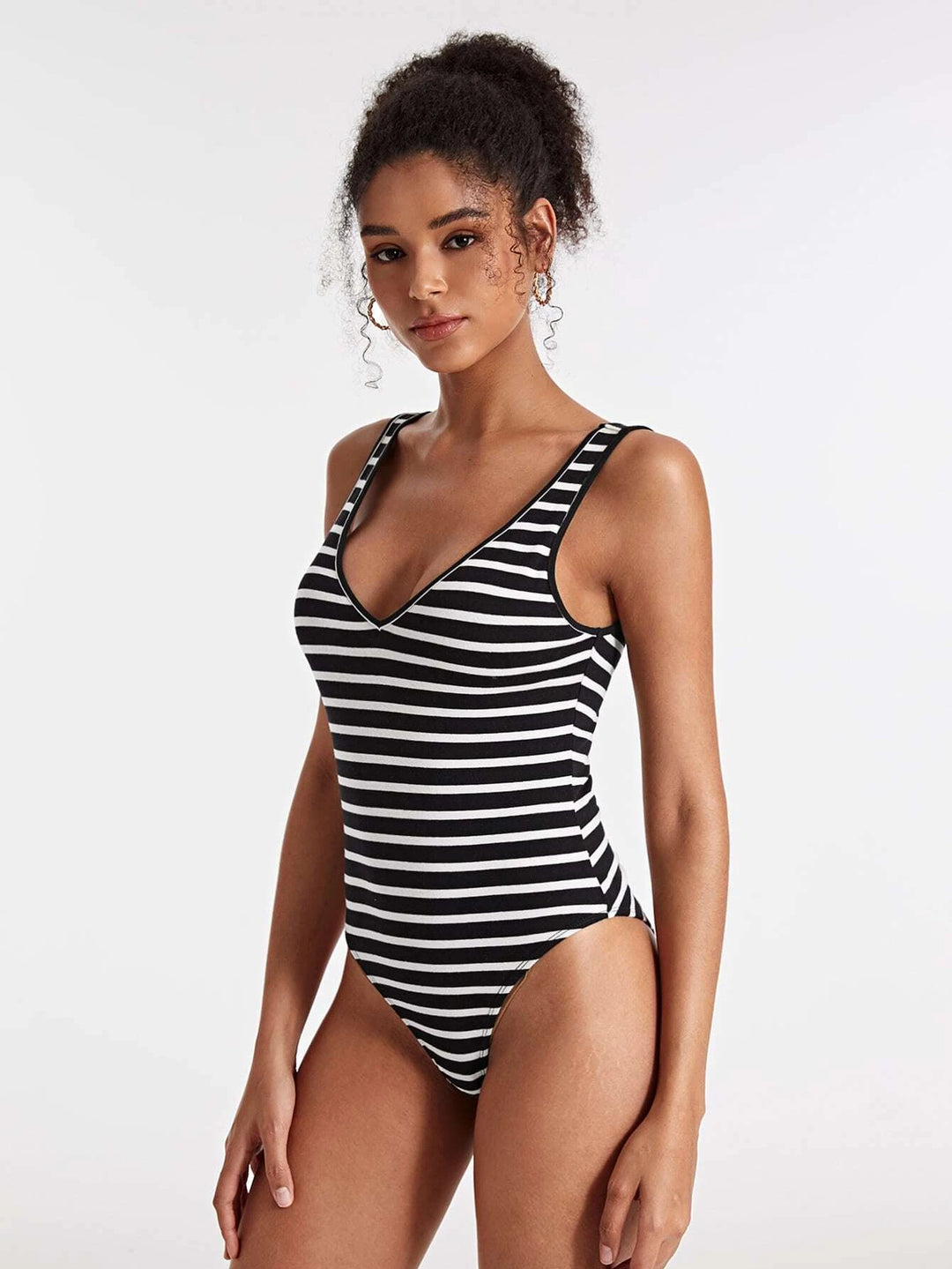 Striped Print Tank Bodysuit