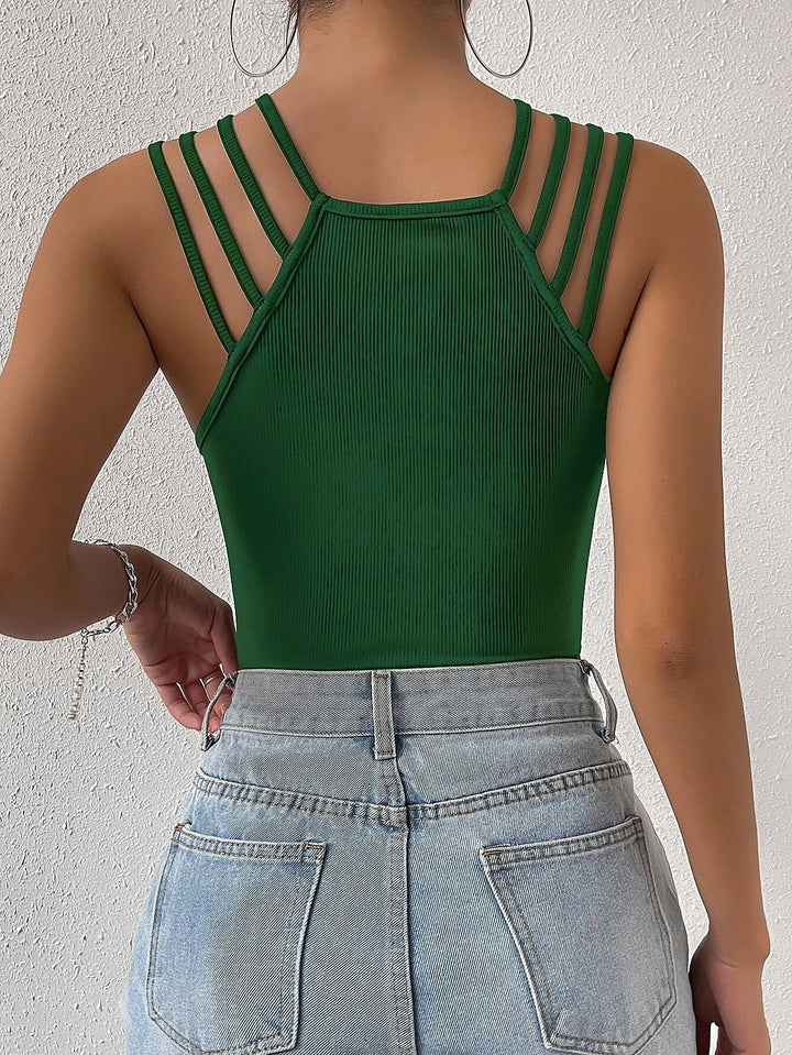 Casual Halter Neck Bodysuit