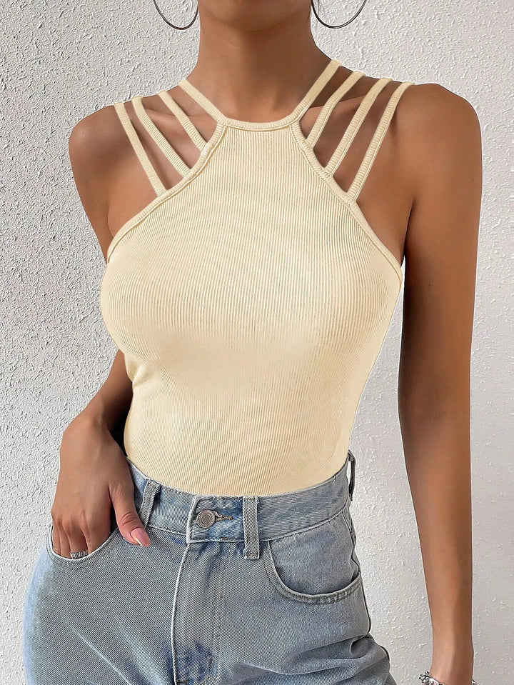 Casual Halter Neck Bodysuit