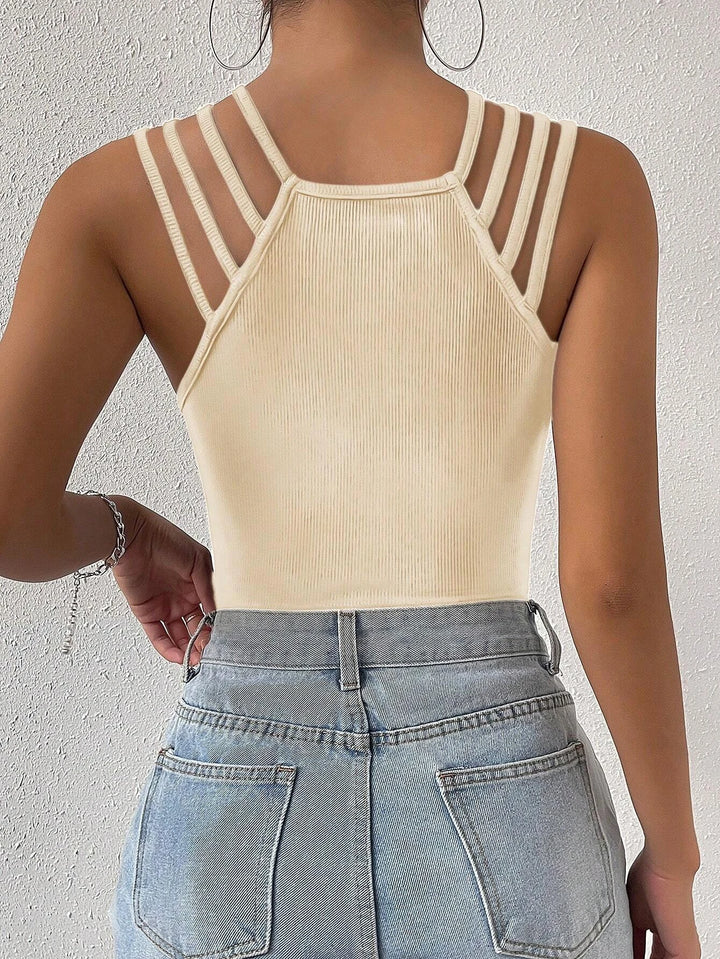 Casual Halter Neck Bodysuit