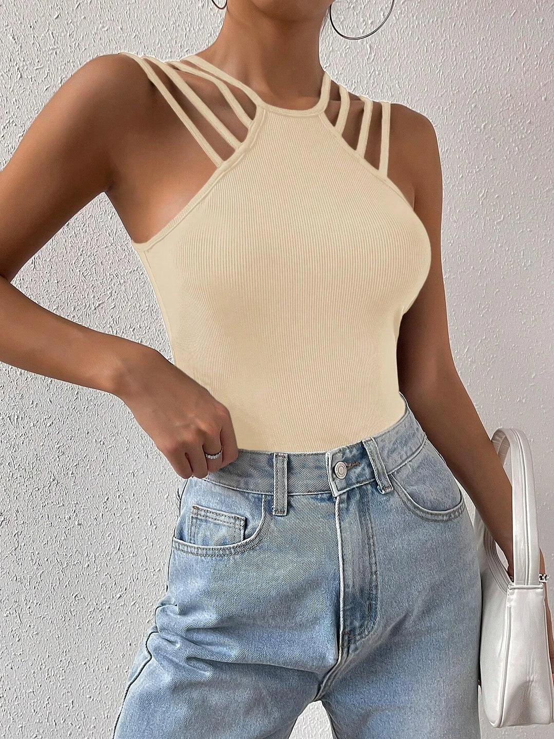 Casual Halter Neck Bodysuit