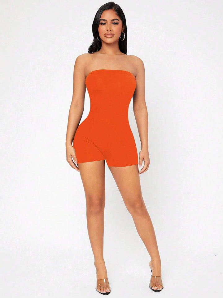 Backless Tube Unitard Romper