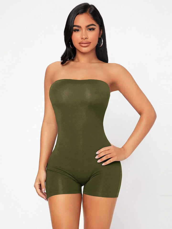 Backless Tube Unitard Romper