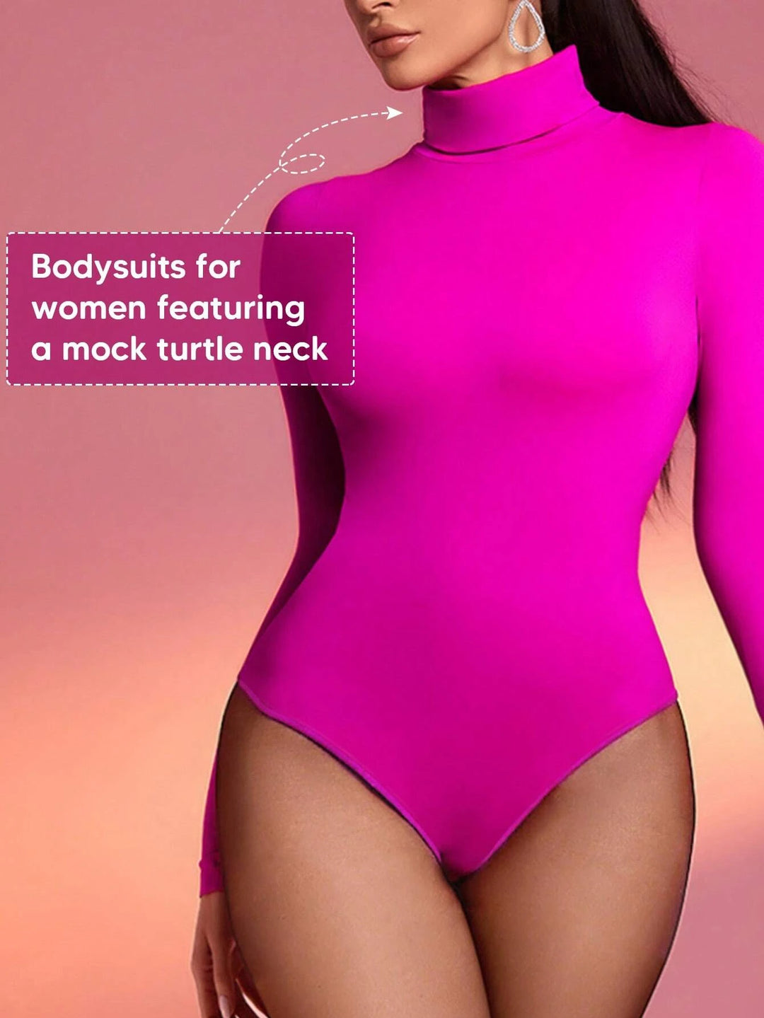 Turtle Neck Slim Fit Thong Bodysuit