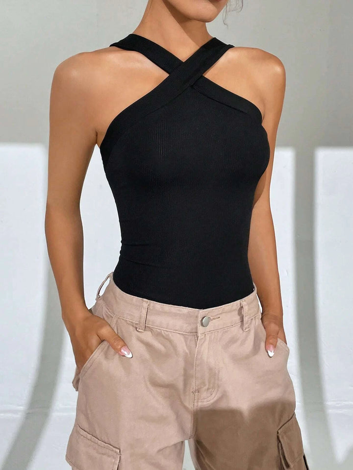 Sleeveless Halter Neck Bodysuit