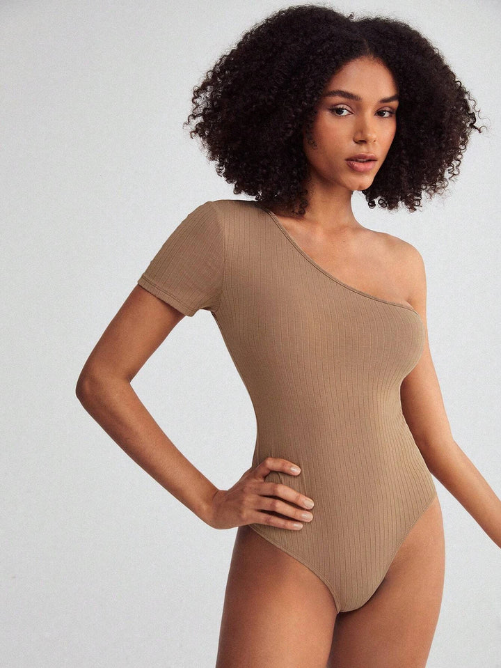 Casual Ribbed Knit Bodysuit