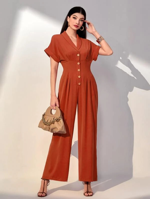 Batwing Sleeve Fold Jumpsuit