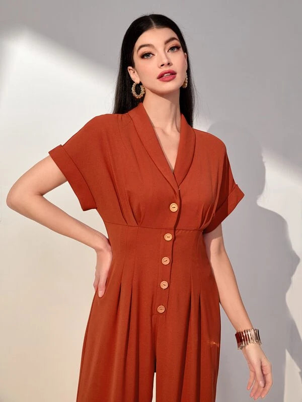 Batwing Sleeve Fold Jumpsuit