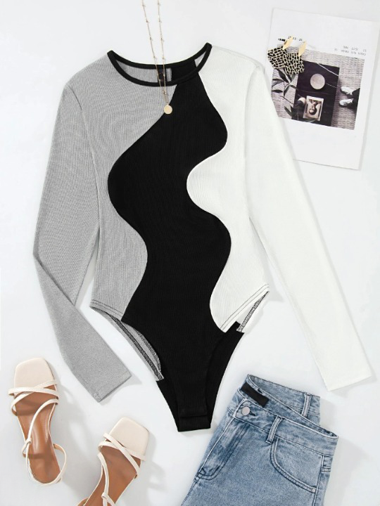 Long Sleeve Rib-knit Bodysuit